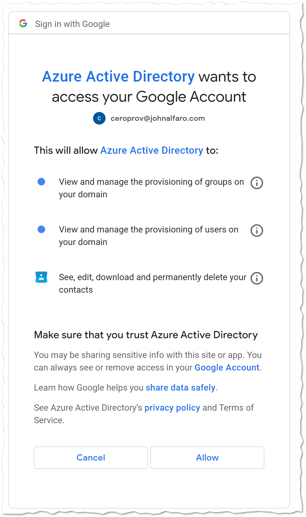 Provisioning Settings