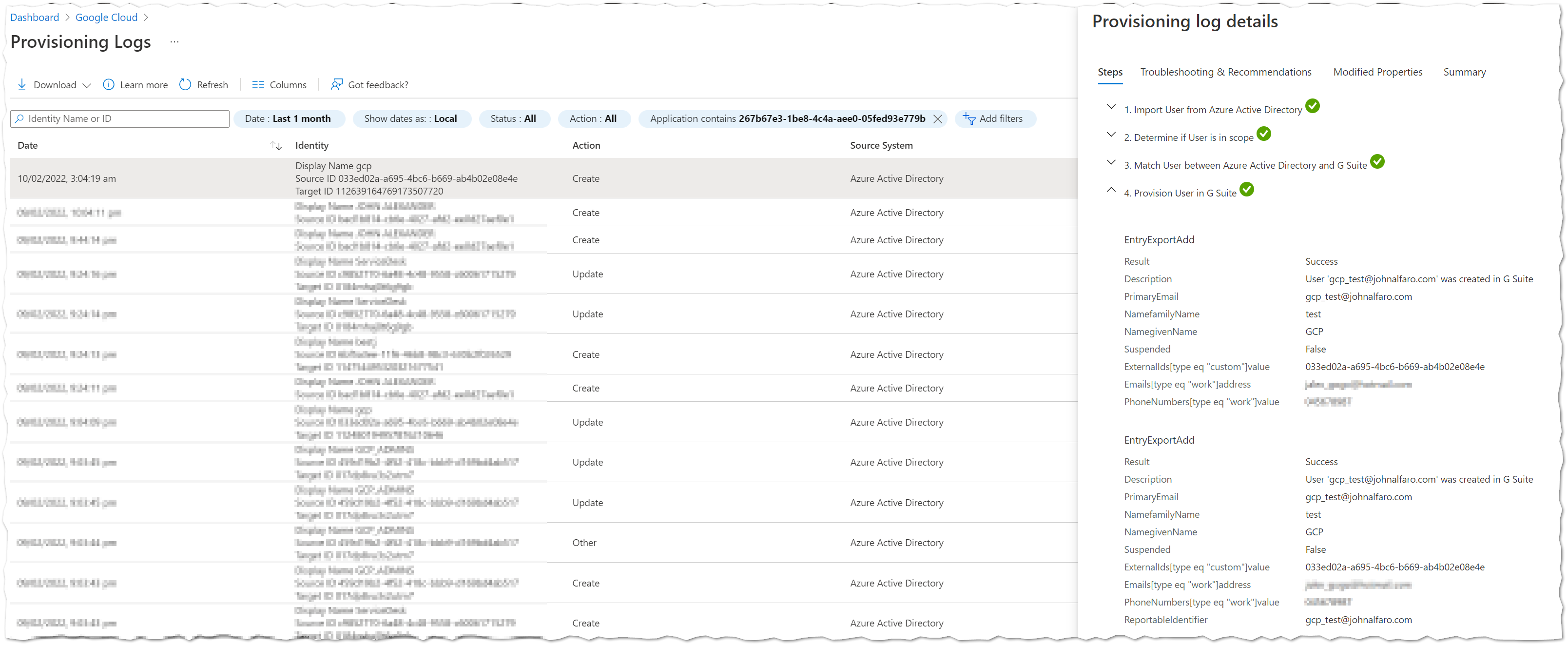 Provisioning Logs